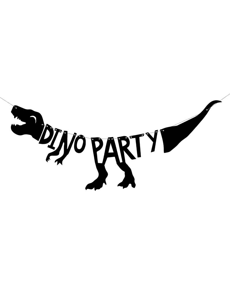 Dino-Deko Dino-Party Kindergeburtstagsdeko schwarz 90 x 20 cm von PARTYDECO