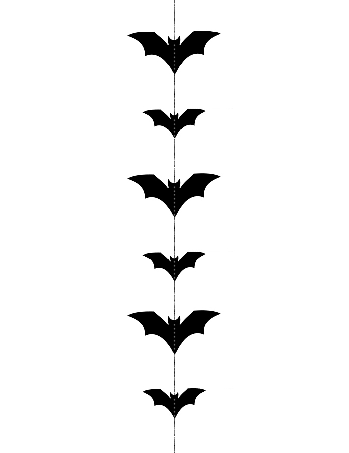 Fledermaus-Girlande Halloween-Partydeko schwarz 150 x 11 cm von PARTYDECO