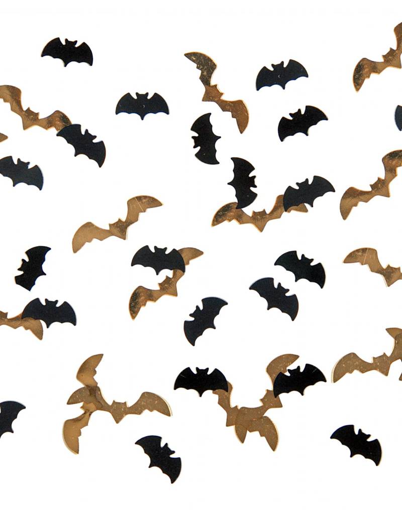 Fledermaus-Konfetti Halloween-Tischdeko schwarz-goldfarben 15 g von PARTYDECO