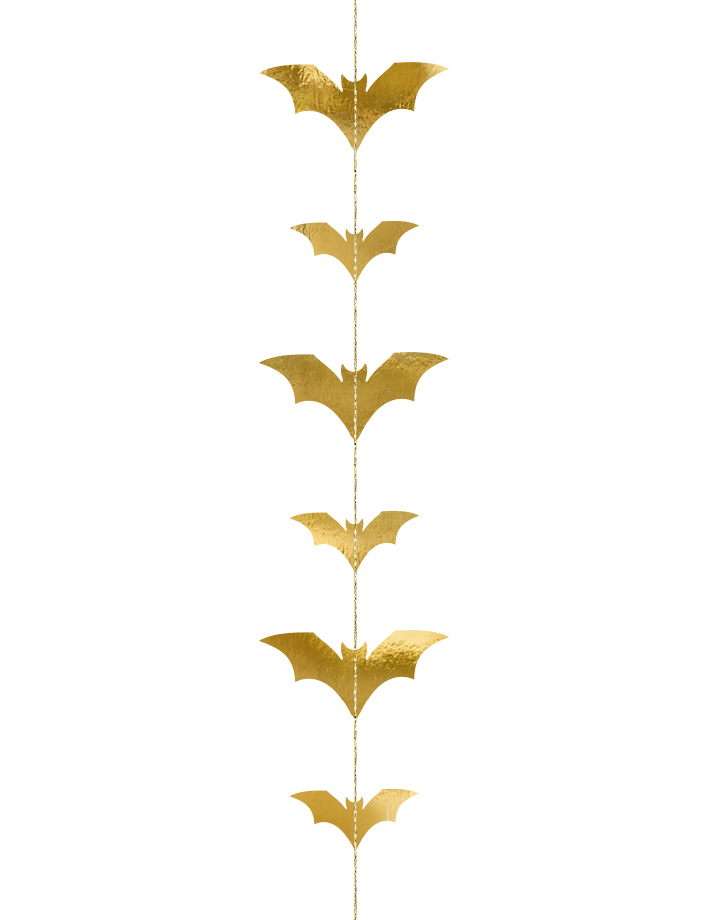 Fledermausgirlande Halloween-Raumdeko goldfarben 150 x 11 cm Fledermausgirlande Halloween-Raumdeko goldfarben 150 x 11 cm von PARTYDECO