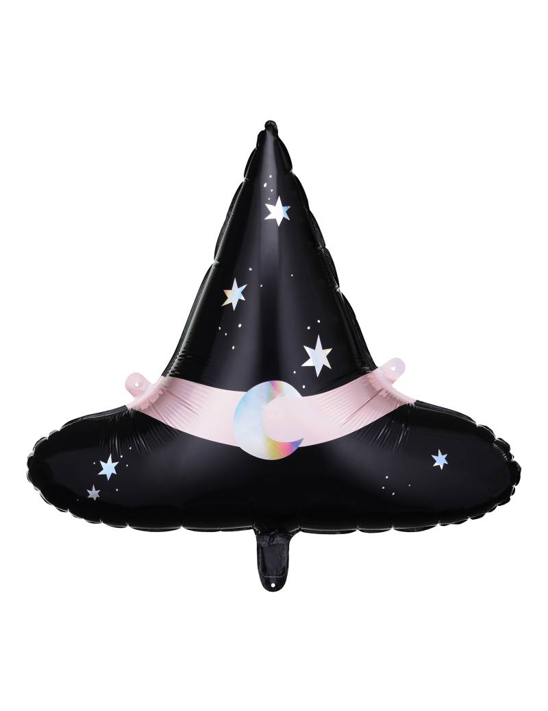 Folienballon Hexenhut schwarz-rosa 66 x 57 cm von PARTYDECO