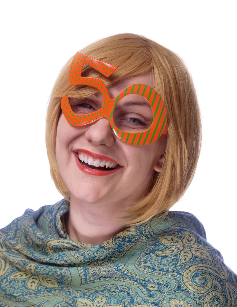 Fun Geburtstagsbrille Zahl 50 rot-grün von PARTYDECO