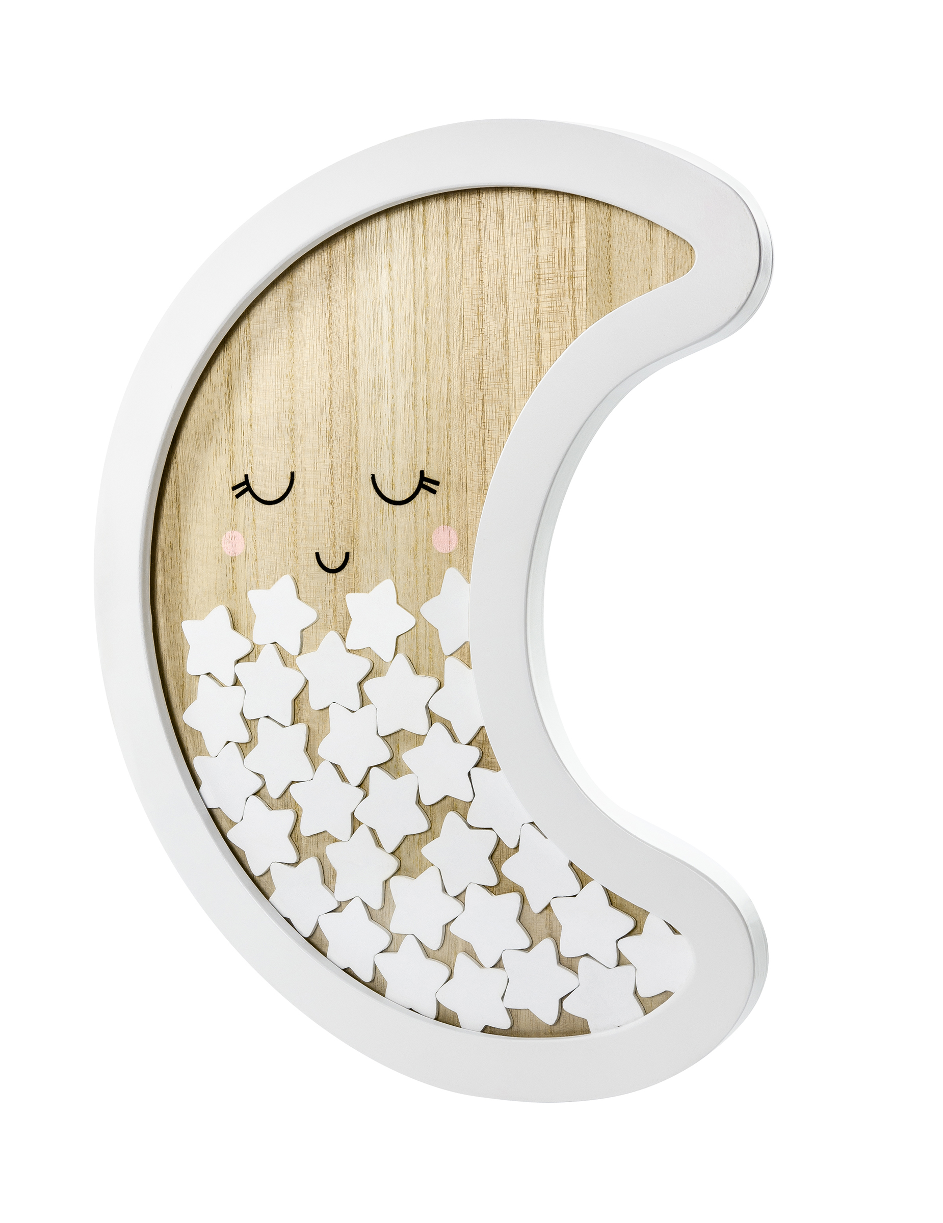 Gäste-Bilderrahmen Holz Mondsichel 38,5 x 30 cm mit 30 Sternen von PARTYDECO