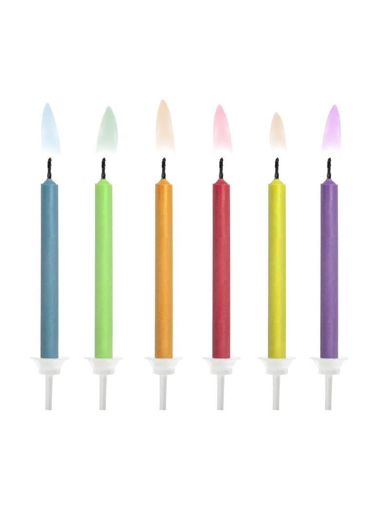 Geburtstagskerzen-Set 6 Stück bunt 6cm von PARTYDECO