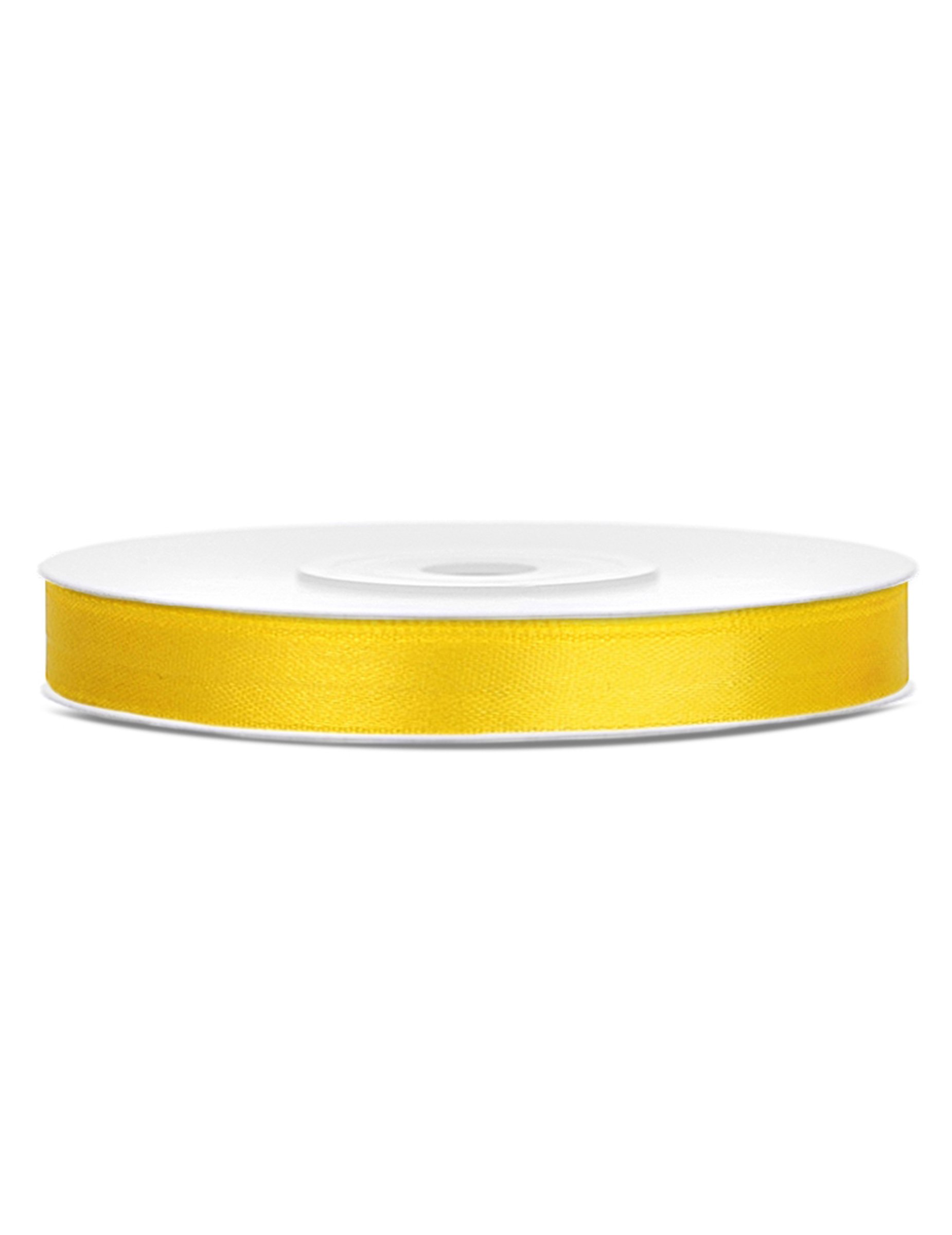 Gelbes Satinband 0,6 cm x 25 m von PARTYDECO