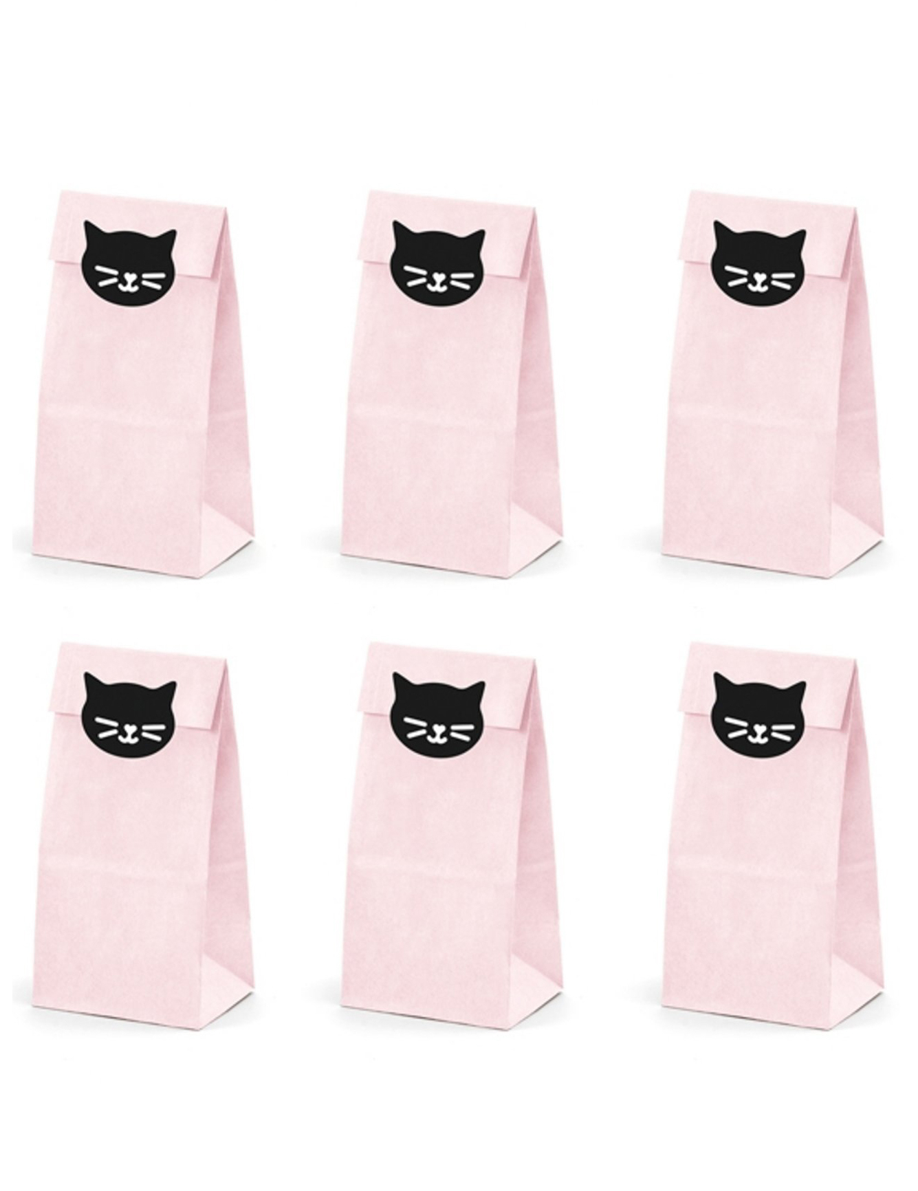 Geschenktüten Kätzchen 6 Stück rosa-schwarz 8 x 16 x 6 cm Geschenktüten Kätzchen 6 Stück rosa-schwarz 8 x 16 x 6 cm von PARTYDECO