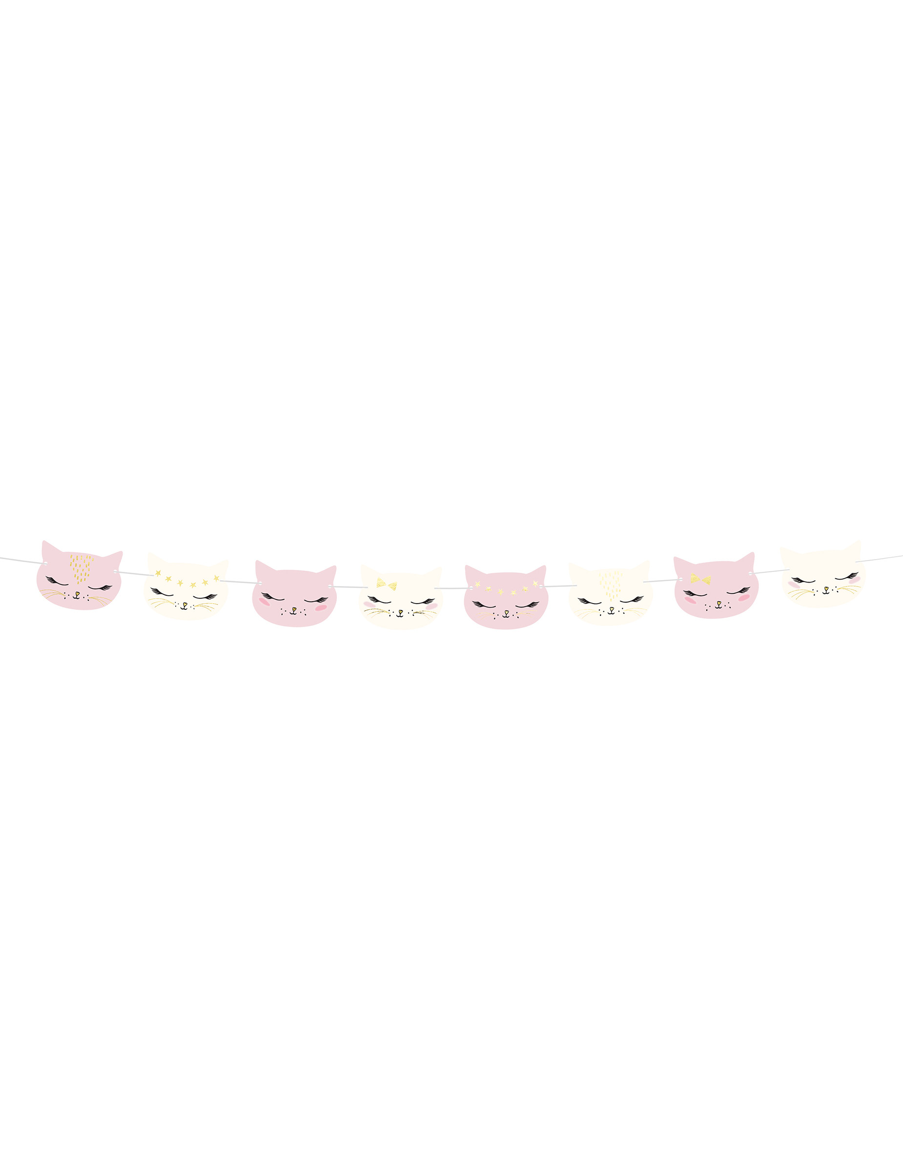 Girlande aus Pappe mit Katzen weiss-rosa 140 x 8,5 cm Girlande aus Pappe mit Katzen weiss-rosa 140 x 8,5 cm von PARTYDECO