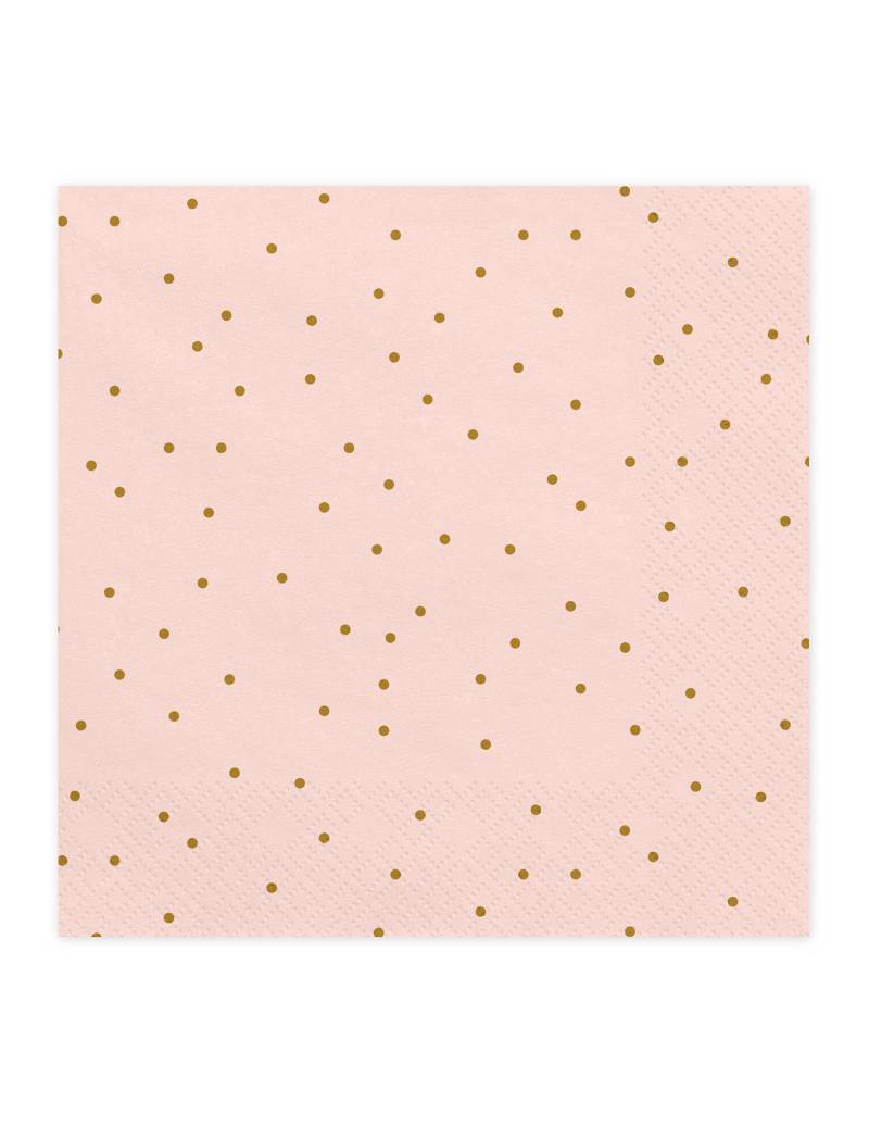Hellrosa Papierservietten 20 Stück 17 x 17 cm von PARTYDECO