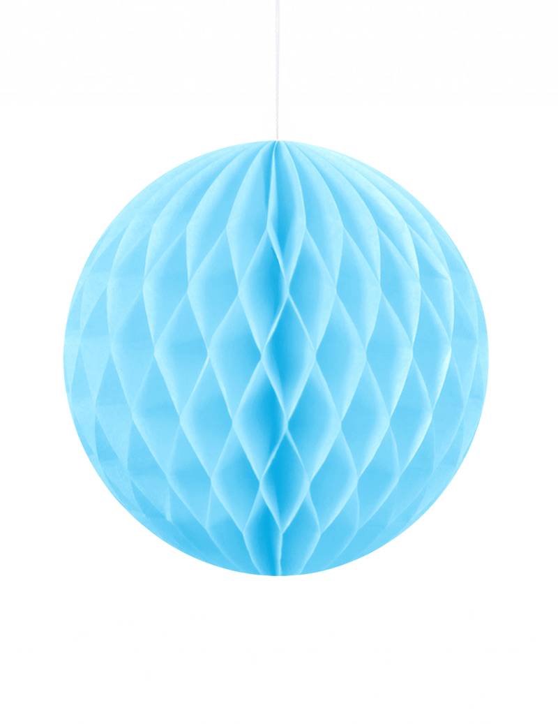 Kleine hellblaue Wabenball-Deko 10 cm zum Aufhängen Kleine hellblaue Wabenball-Deko 10 cm zum Aufhängen von PARTYDECO