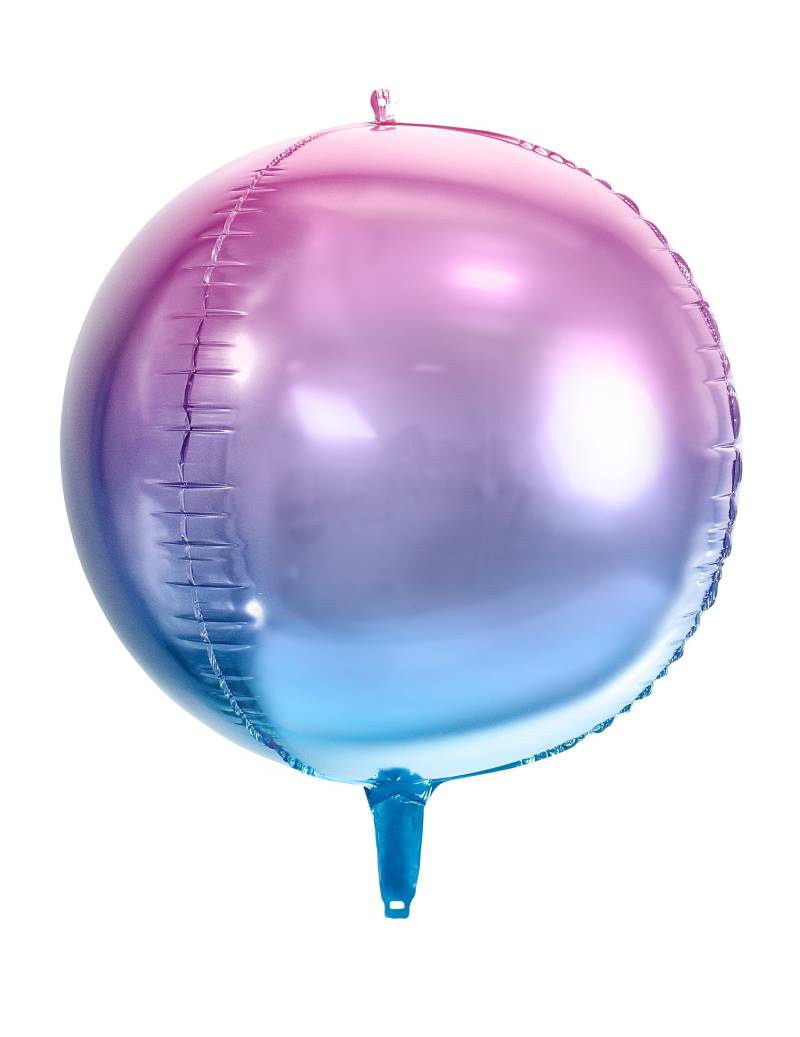 Kugelballon aus Aluminium Farbverlauf Rosa-Blau 35 cm Heliumtauglich Kugelballon aus Aluminium Farbverlauf Rosa-Blau 35 cm Heliumtauglich von PARTYDECO