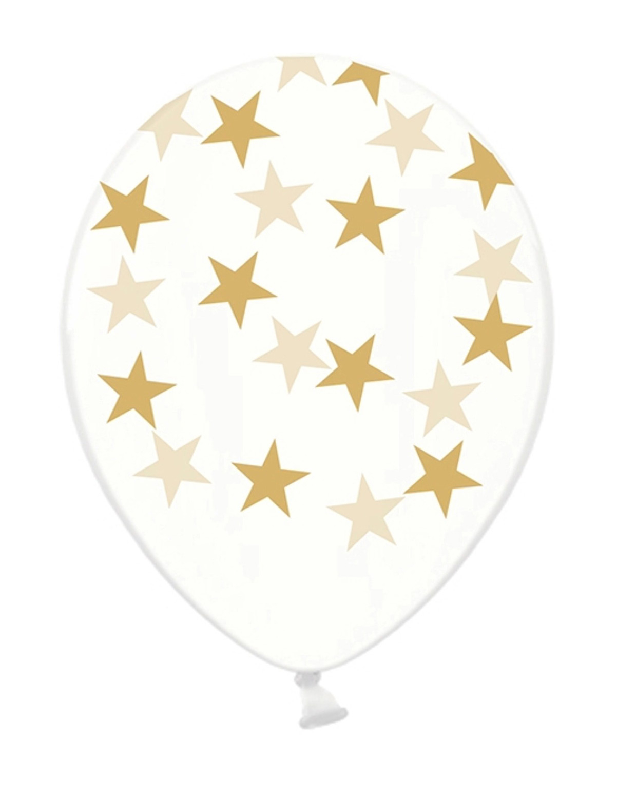 Latexballons mit Sternen 6 Stück transparent-gold Latexballons mit Sternen 6 Stück transparent-gold von PARTYDECO