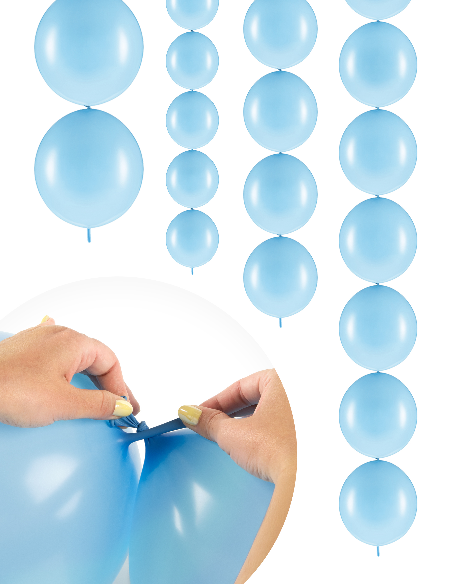 Link-Ballons Pastellblau 20 Stück 28 cm von PARTYDECO