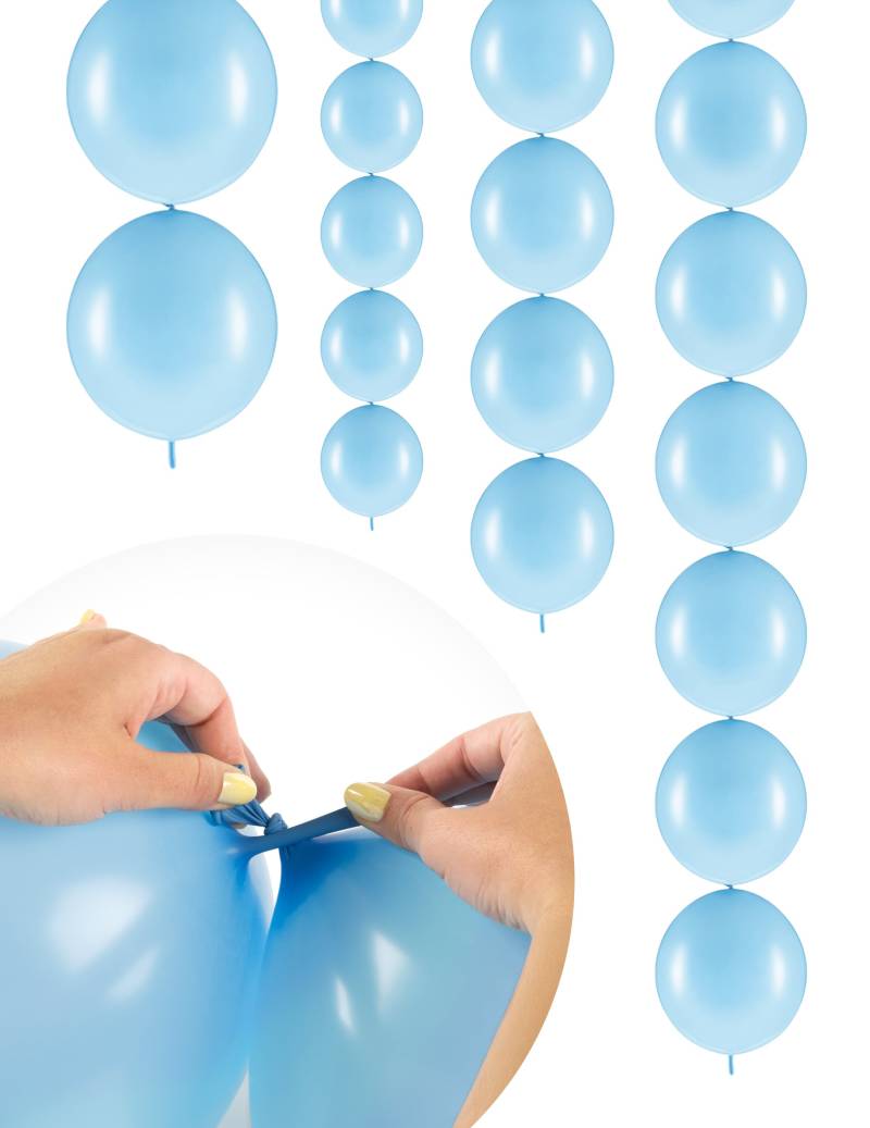 Link-Ballons Pastellblau 20 Stück 28 cm von PARTYDECO