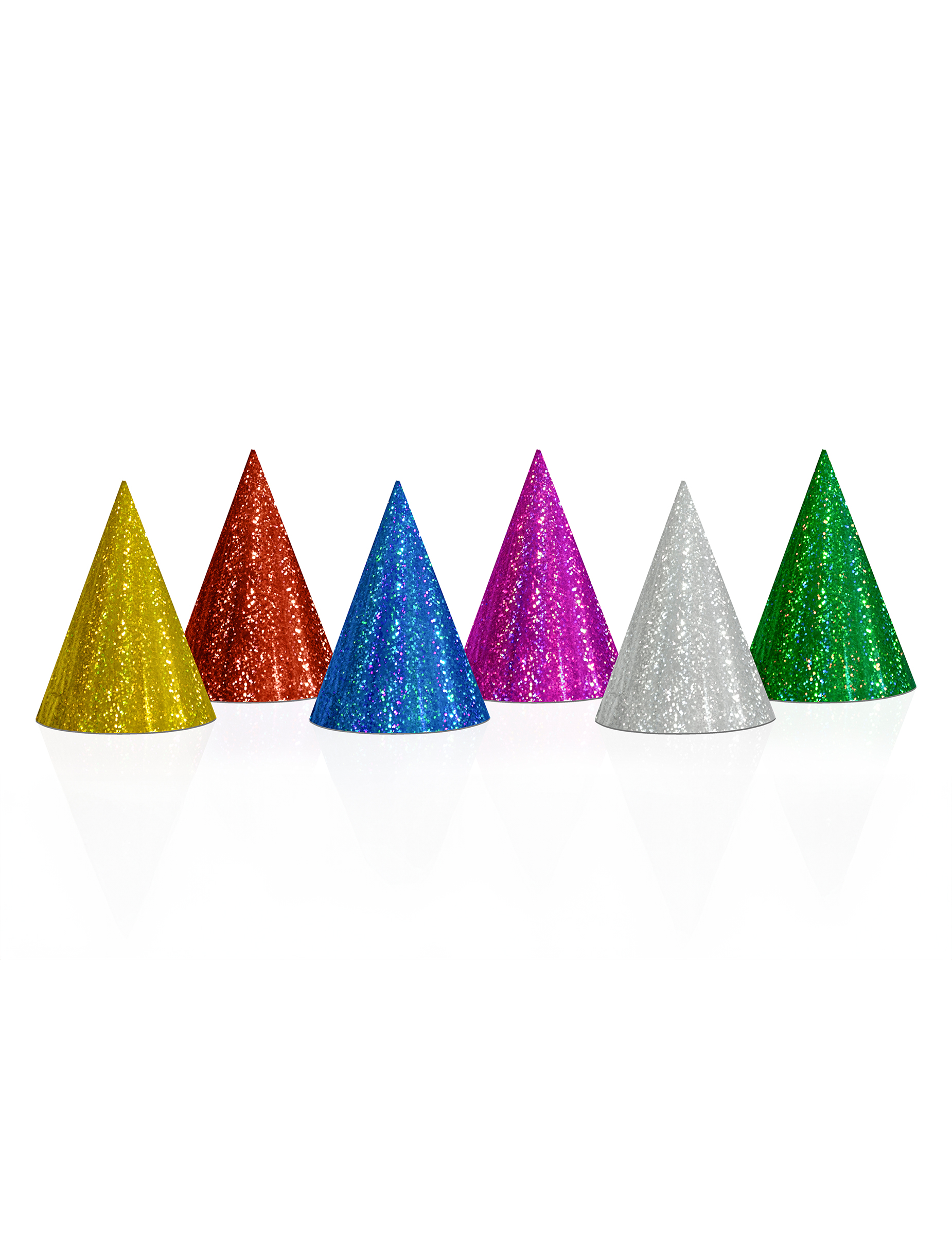 Lustige Partyhüte im Metallic-Look 20 Stück bunt 10 cm von PARTYDECO