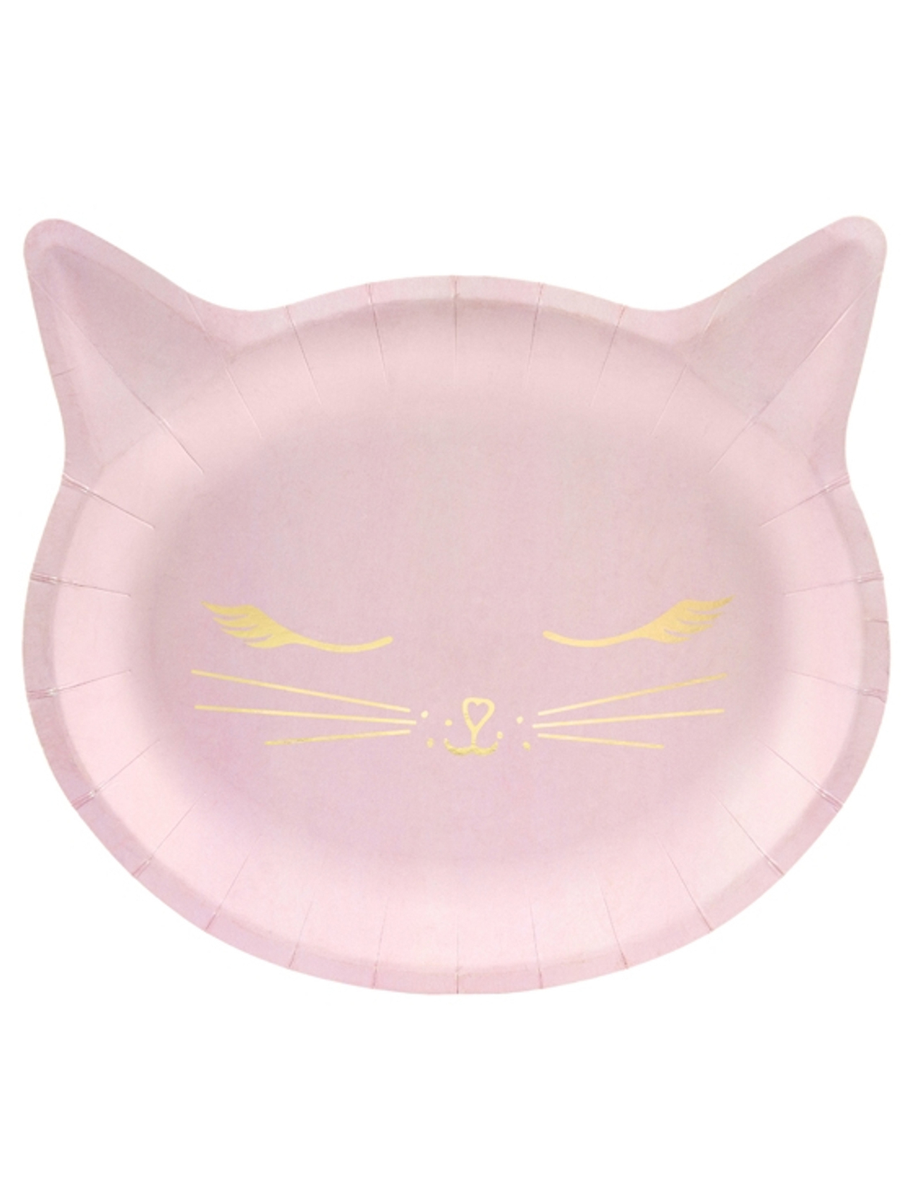 Originelle Katzen-Teller Partyteller 6 Stück rosa 22x20cm von PARTYDECO