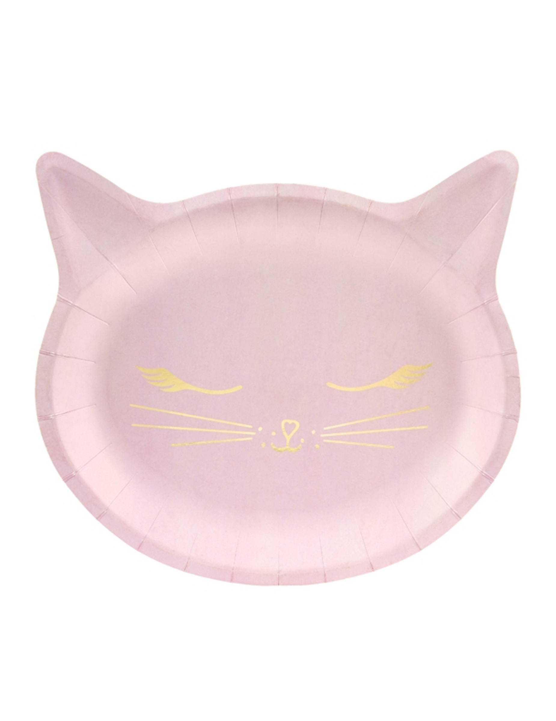 Originelle Katzen-Teller Partyteller 6 Stück rosa 22x20cm Originelle Katzen-Teller Partyteller 6 Stück rosa 22x20cm von PARTYDECO