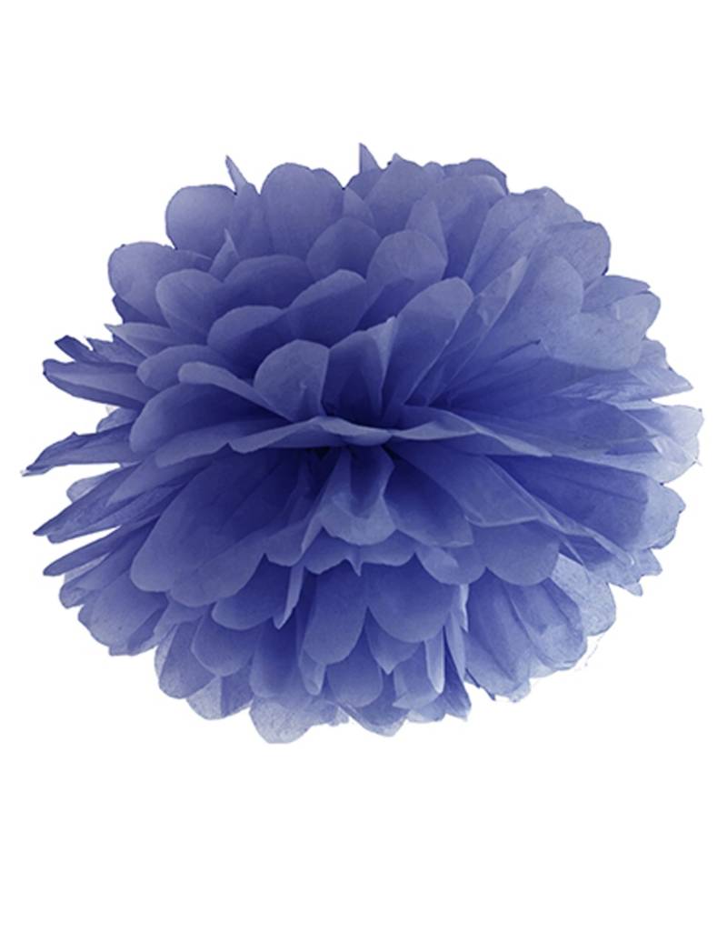 Papier Pompom Hängedeko marineblau 25 cm von PARTYDECO
