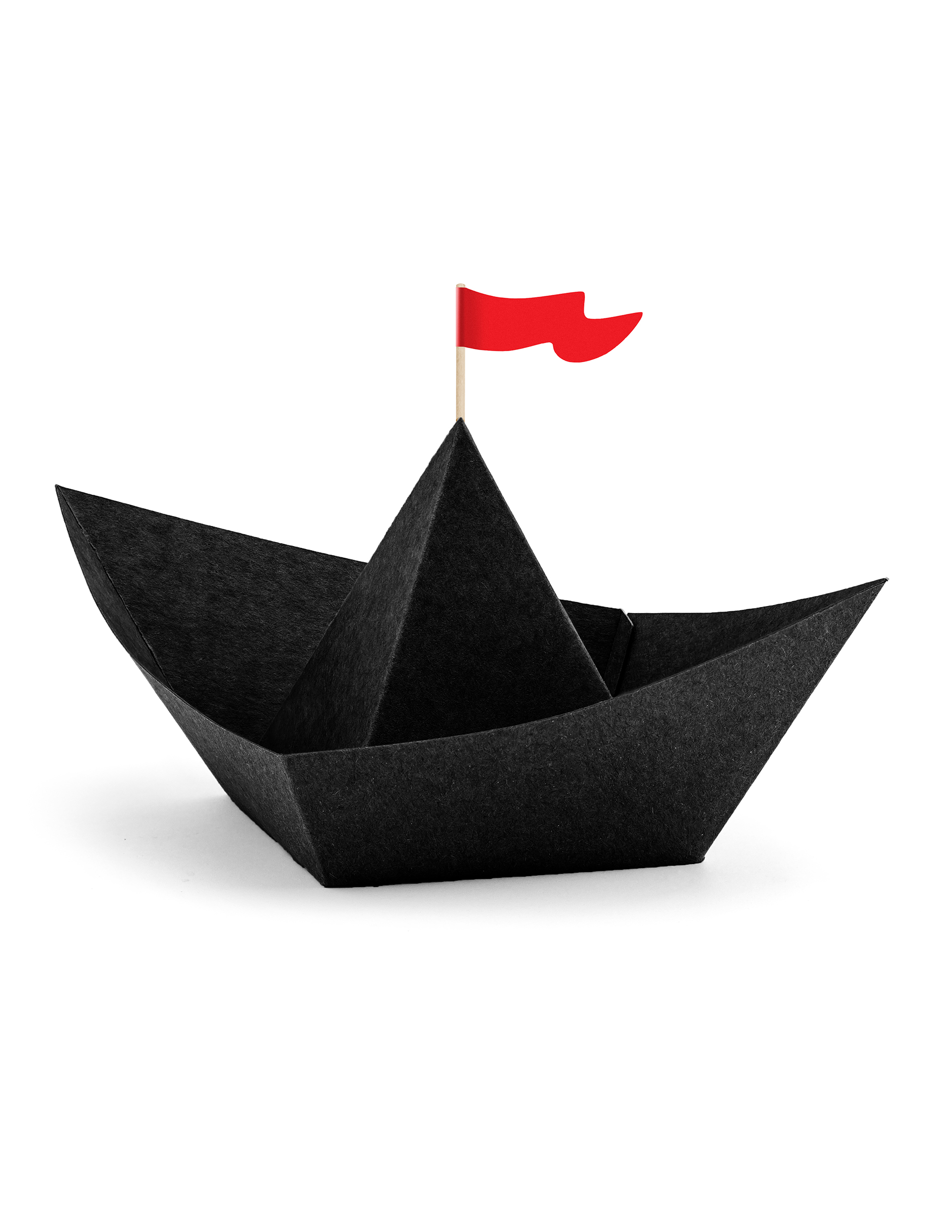 Papierschiffe Piraten-Tischdeko 6 Stück schwarz-rot von PARTYDECO