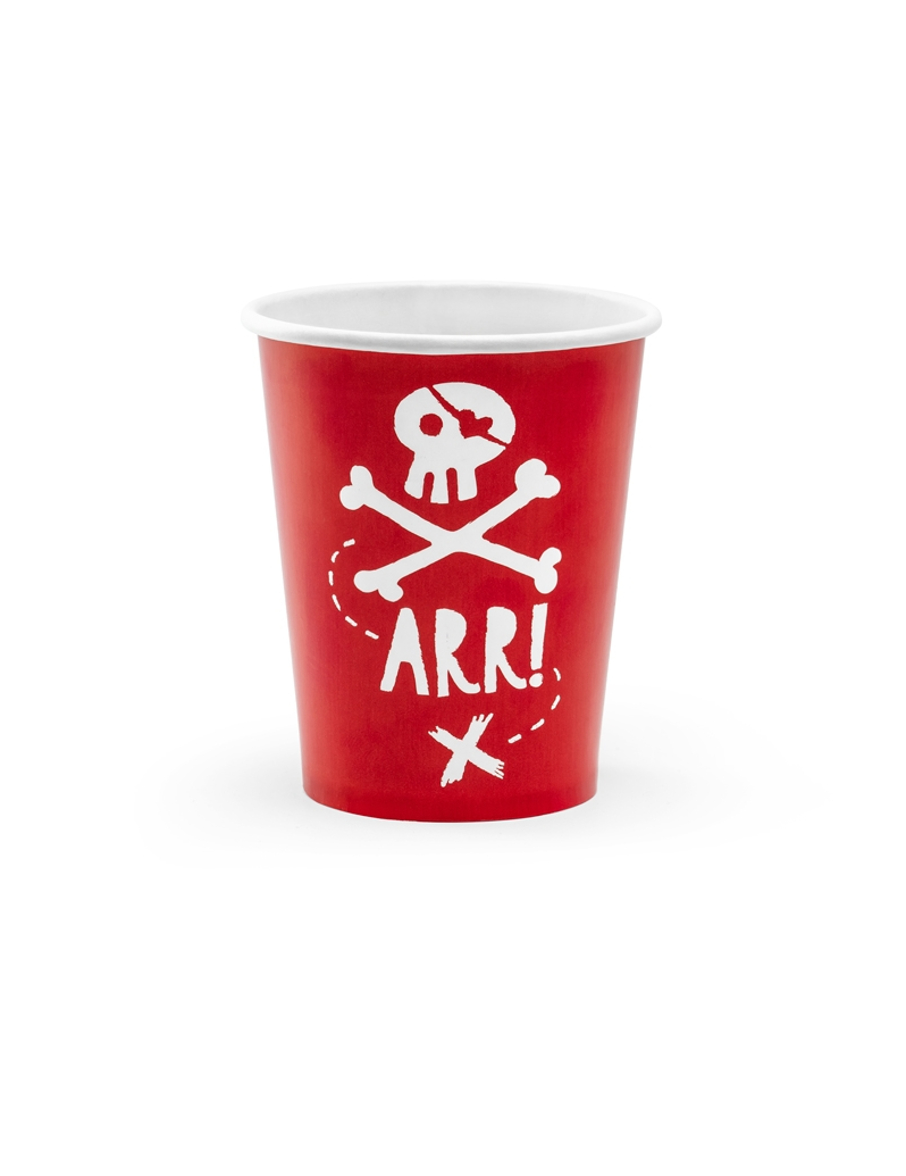 Piraten-Trinkbecher aus Karton Tisch-Dekoration 6 Stück weiss-rot 220ml Piraten-Trinkbecher aus Karton Tisch-Dekoration 6 Stück weiss-rot 220ml von PARTYDECO