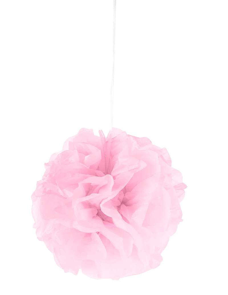 Pompom-Hängedeko Dekoball rosa 25cm von PARTYDECO