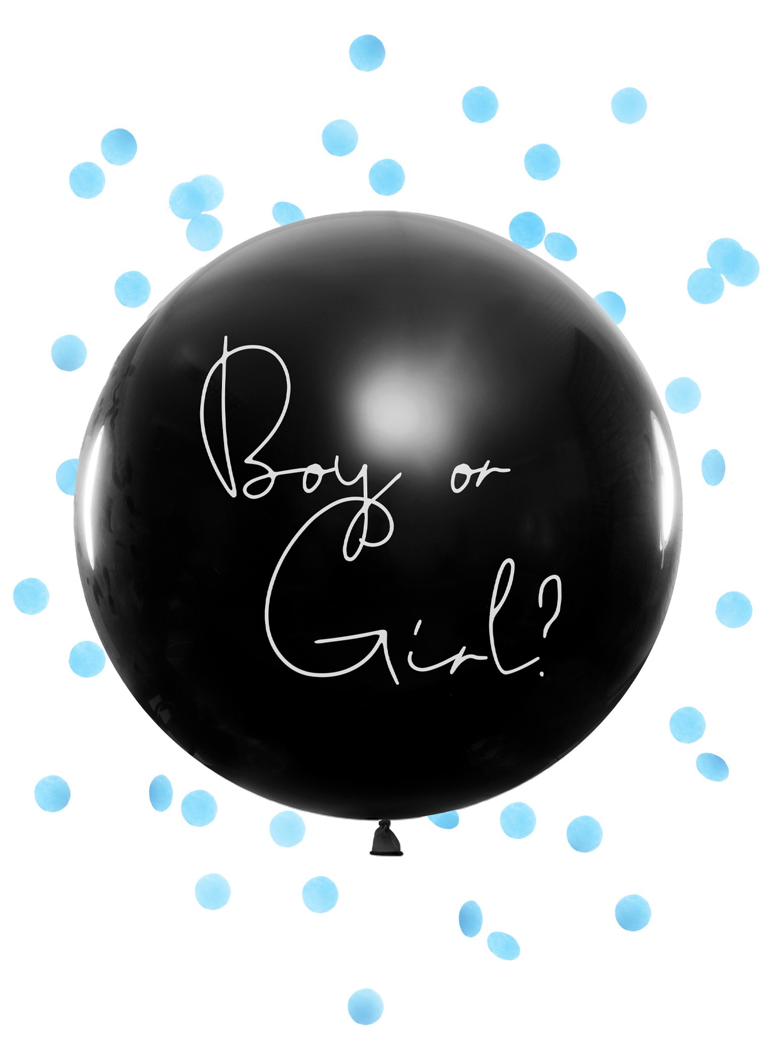 Riesenballon Boy or Girl Blau mit Konfetti 1 m von PARTYDECO