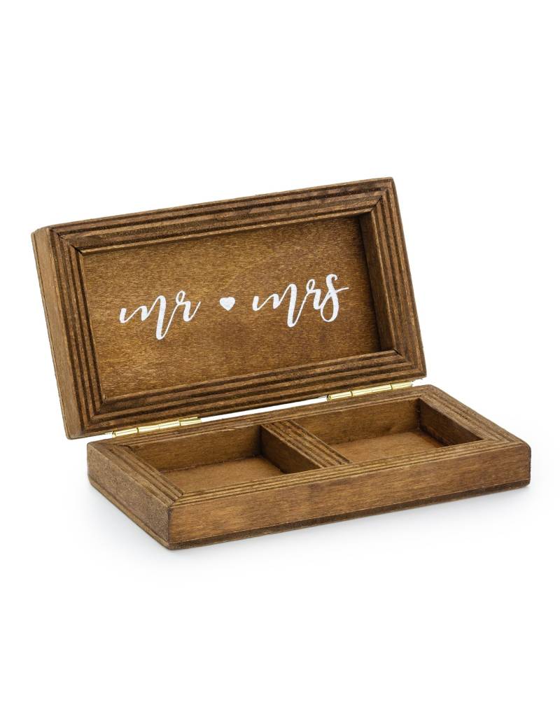 Ringbox Holz Hochzeit 10 x 5,5 cm von PARTYDECO