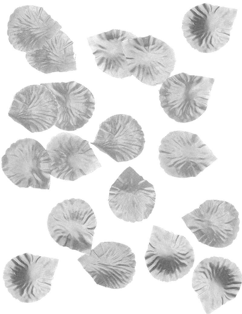 Rosenblätter aus Stoff Dekoration 100 Stück silber von PARTYDECO