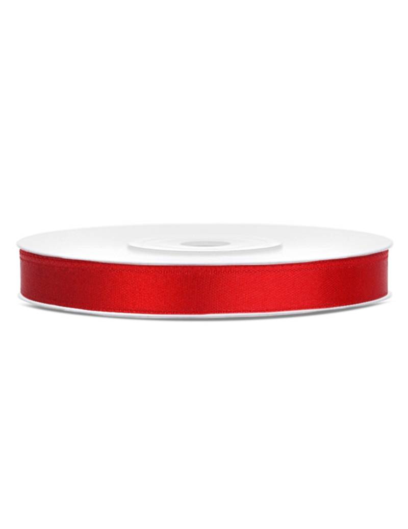 Satin Band 0,6 cm x 25 m rot von PARTYDECO