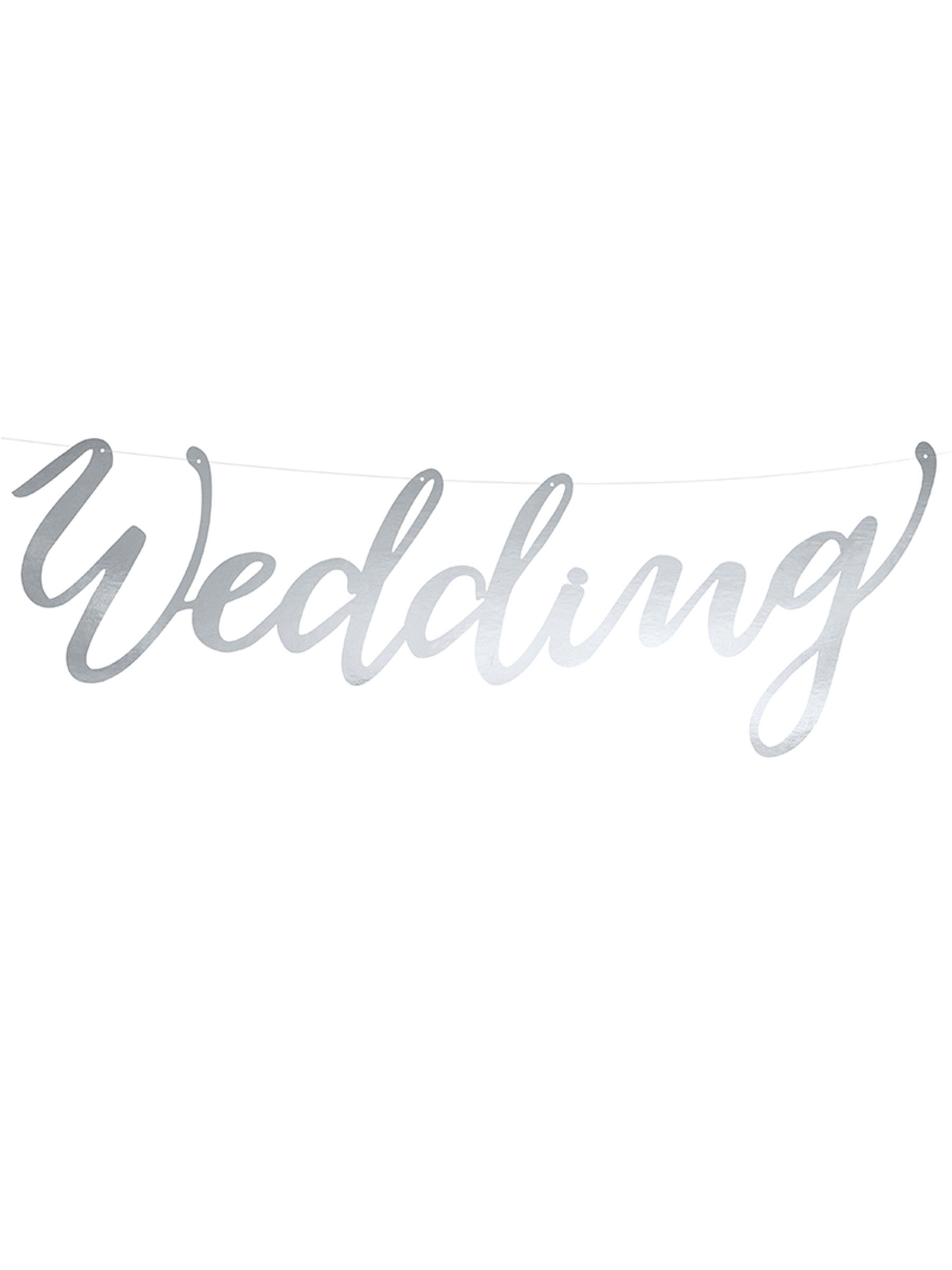 Silberne Wedding-Girlande aus Karton 45x12 cm Silberne Wedding-Girlande aus Karton 45x12 cm von PARTYDECO