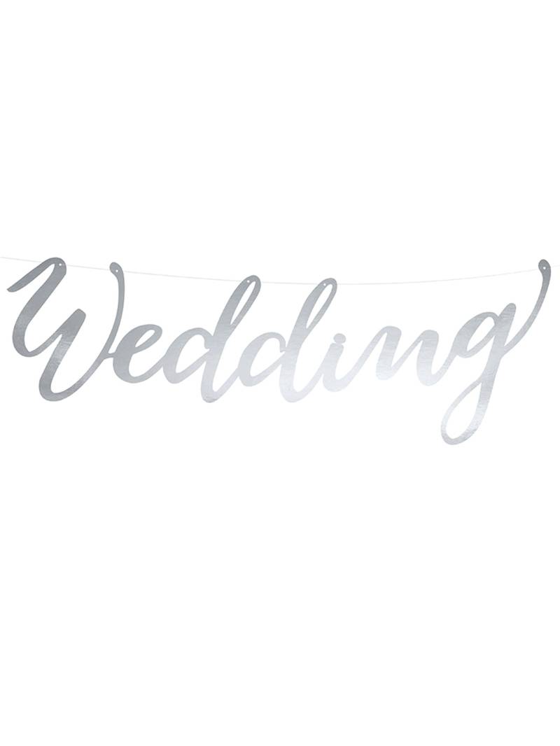 Silberne Wedding-Girlande aus Karton 45x12 cm Silberne Wedding-Girlande aus Karton 45x12 cm von PARTYDECO