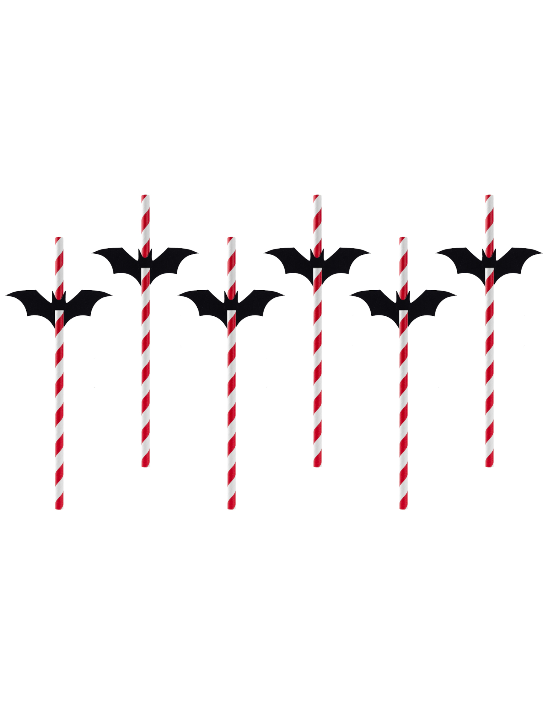 Strohhalme Fledermäuse Partyzubehör Einweggeschirr 6 Stück 24 cm Strohhalme Fledermäuse Partyzubehör Einweggeschirr 6 Stück 24 cm von PARTYDECO