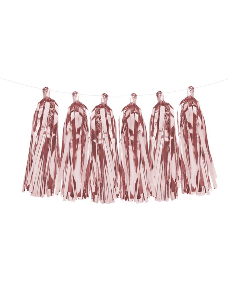 Tassel-Girlande Partydeko roségold 2,5m von PARTYDECO