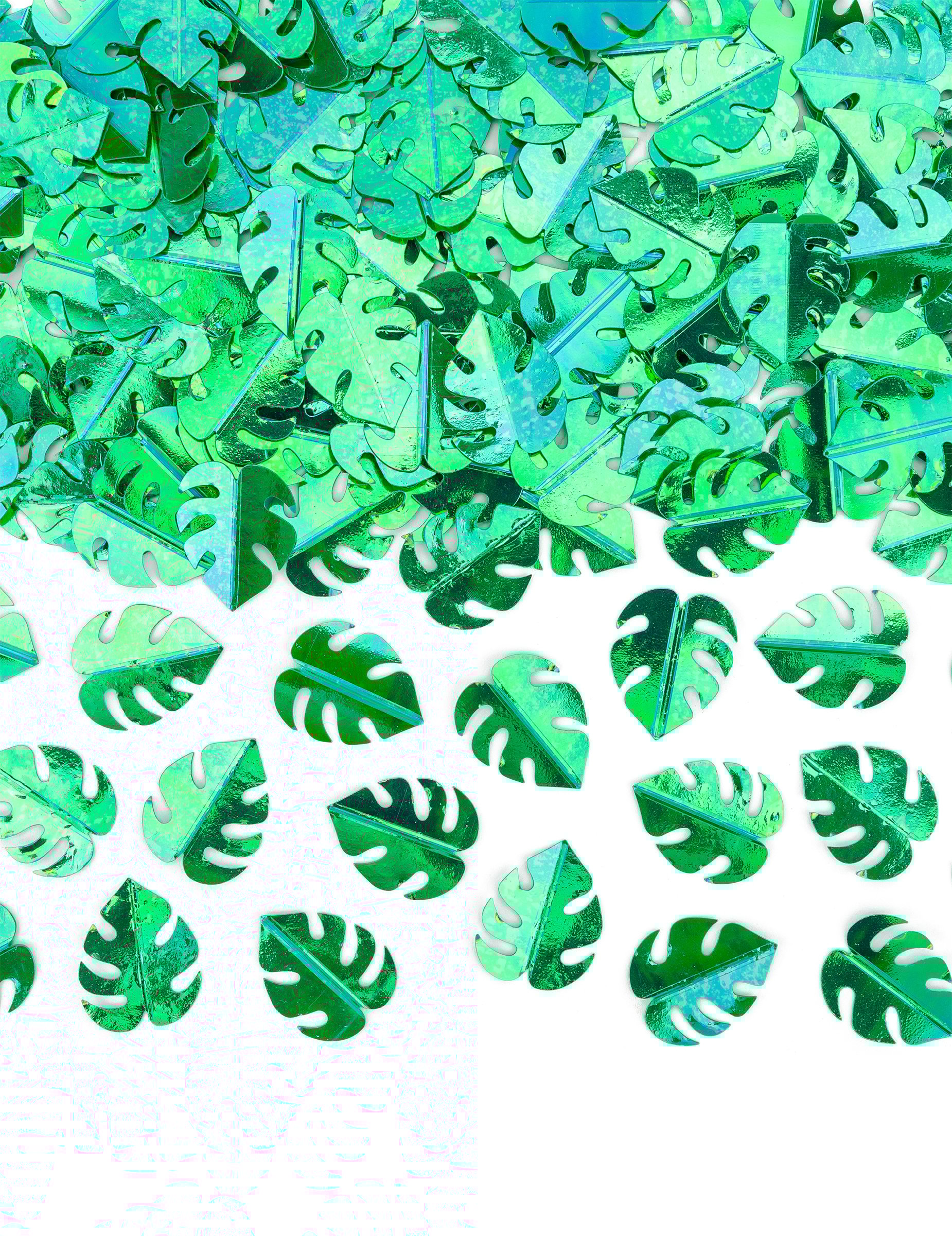 Tischkonfetti Tropische Blätter Grün metallisch 15 g von PARTYDECO