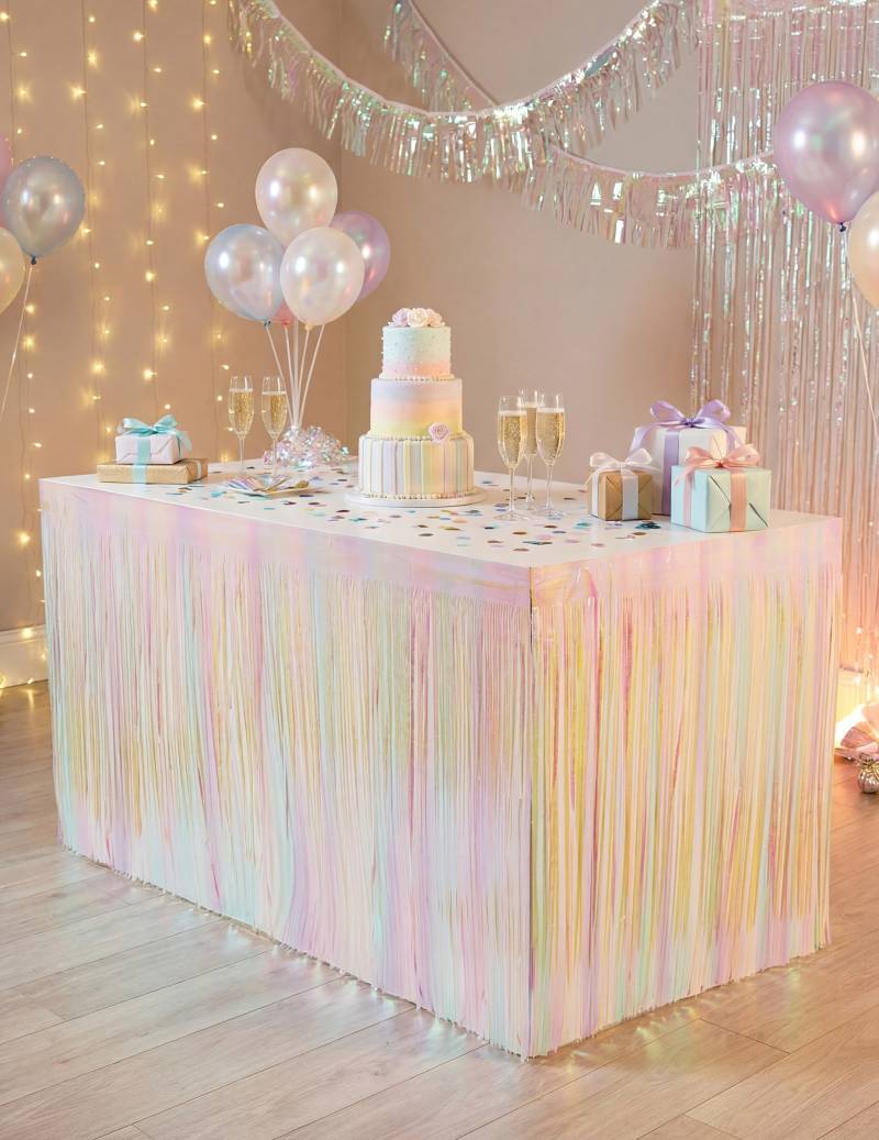 Tischrock Fransen Irisierend 300 x 80 cm Tischrock Fransen Irisierend 300 x 80 cm von PARTYDECO