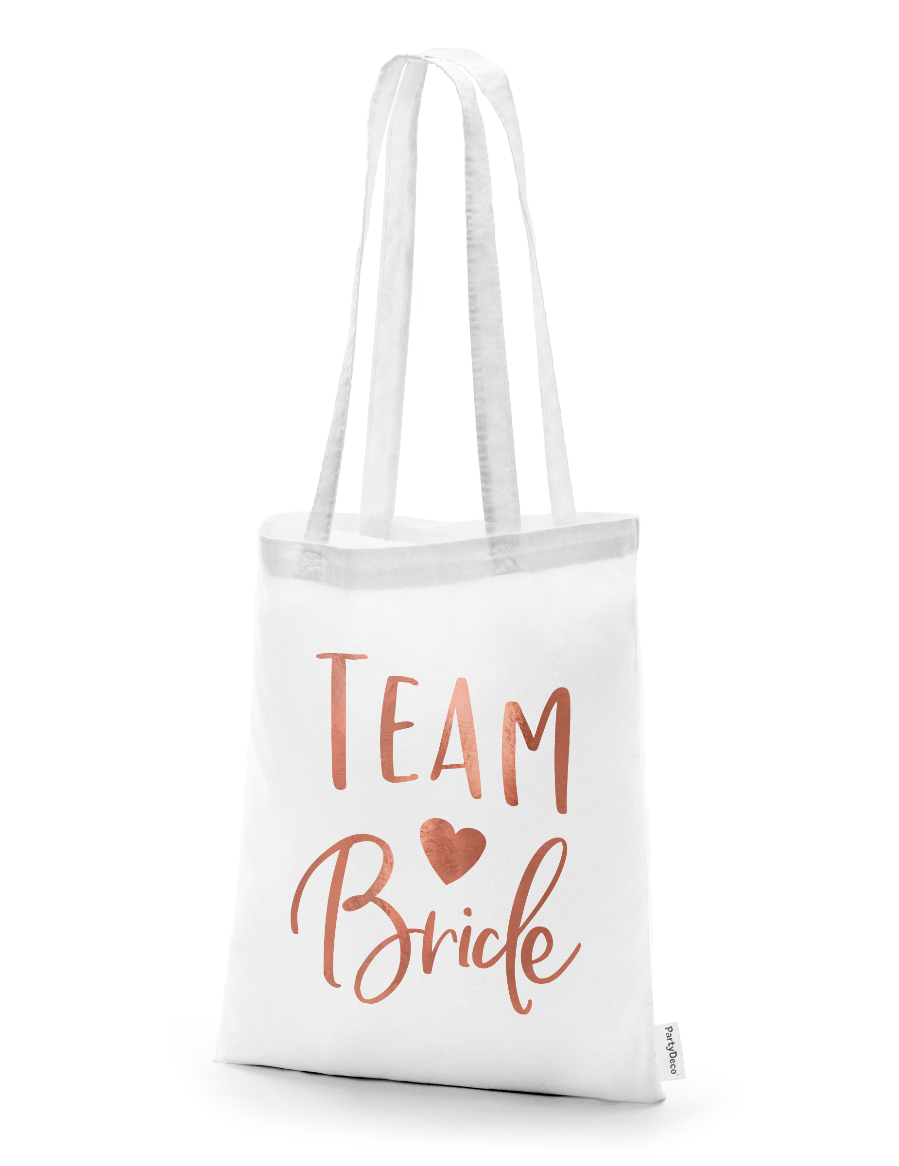 Tote Bag Team Bride JGA-Stoffbeutel weiß-rosè 42x 39 cm Tote Bag Team Bride JGA-Stoffbeutel weiß-rosè 42x 39 cm von PARTYDECO