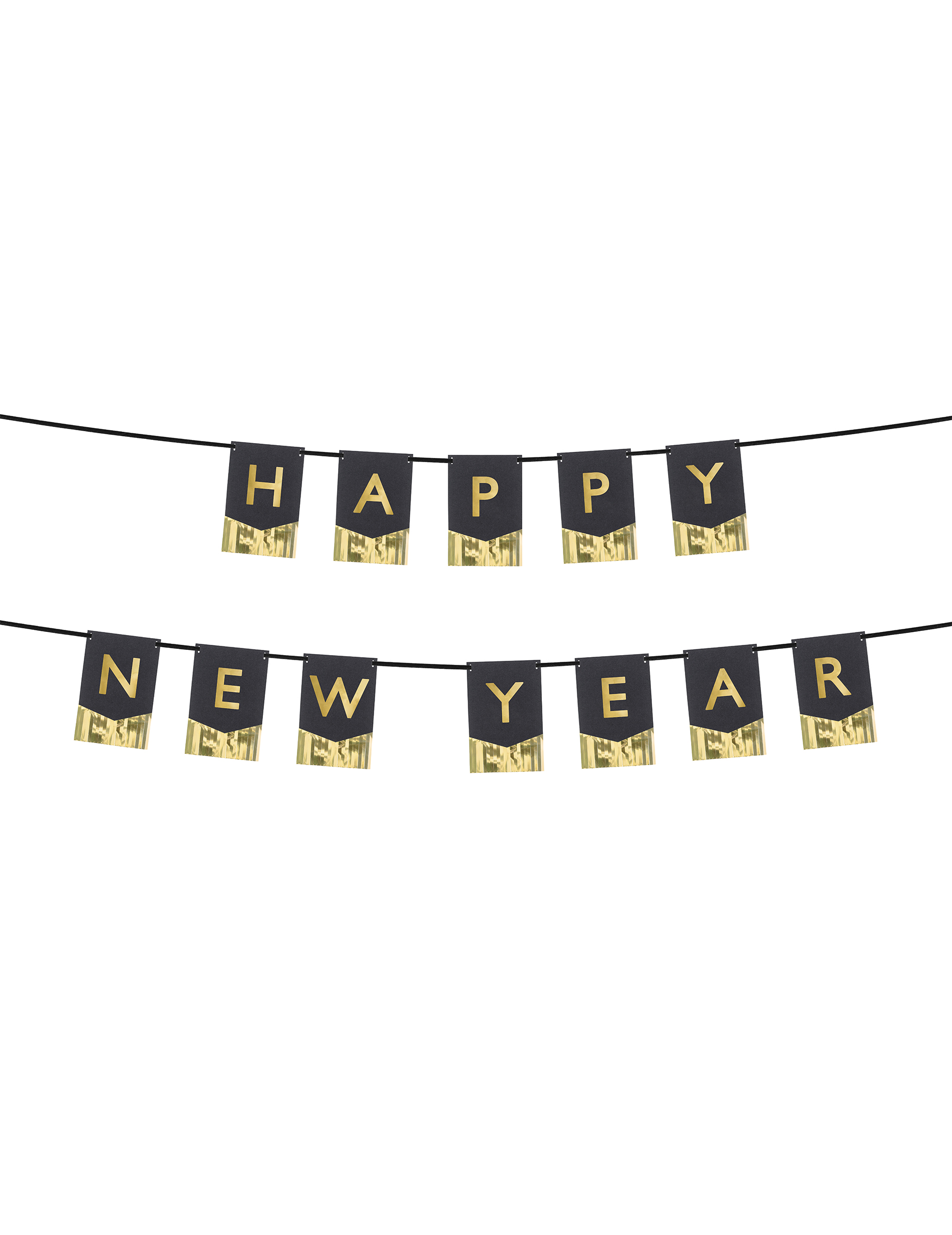 Wimpelgirlande Happy New Year schwarz gold 135 cm Wimpelgirlande Happy New Year schwarz gold 135 cm von PARTYDECO