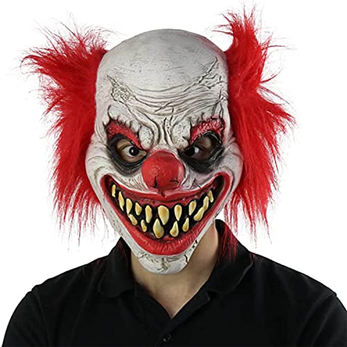 PartyGears Clown-Maske, realistische Halloween-Party, Latex, gruselige Maske für Kinder und Erwachsene, Cosplay, Costum, gruselige Joker-Maske, Requisiten von PARTYGEARS