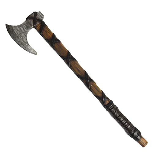 Schaumstoff Wikingeraxt für Halloween Kostüm Cosplay, Gefälschte Axt Waffe Mittelalter Renaissance Zubehör Requisiten (Lange Axt-A0013) von PARTYGEARS