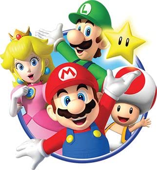 PARTYLANDIA Mario Bros / Mario Kart Geburtstag Torte Dekoration 4-teilig blau von PARTYLANDIA