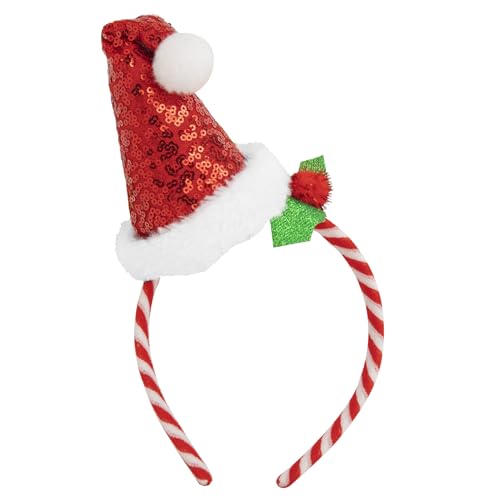PARTYLOSOPHY 1 Stück Weihnachtsmütze mit Pailletten in Rot mit Weihnachtsmotiv - Standardgröße - Weihnachtsmann-Stirnband Weihnachtsschmuck Weihnachtsmann-Stirnband PARTYLOSOPHY 1 Stück Weihnachtsmütze mit Pailletten in Rot mit Weihnachtsmotiv - Standardgröße - Weihnachtsmann-Stirnband Weihnachtsschmuck Weihnachtsmann-Stirnband von PARTYLOSOPHY