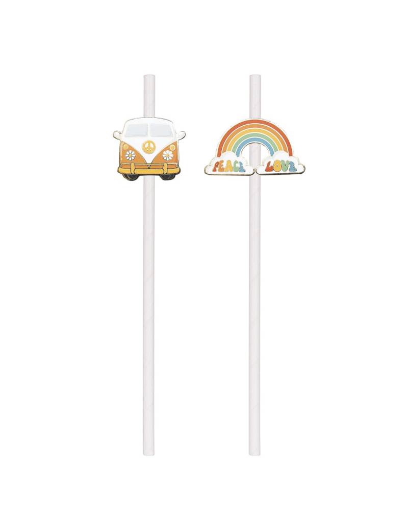 10 Hippie Party Papier-Strohhalme 19,7 cm 10 Hippie Party Papier-Strohhalme 19,7 cm von PARTYPRO