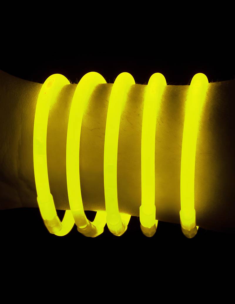 100 Knicklicht-Armbänder Gelb für Erwachsene von PARTYPRO