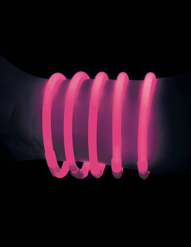 100 Knicklichter Armbänder Erwachsene pink von PARTYPRO