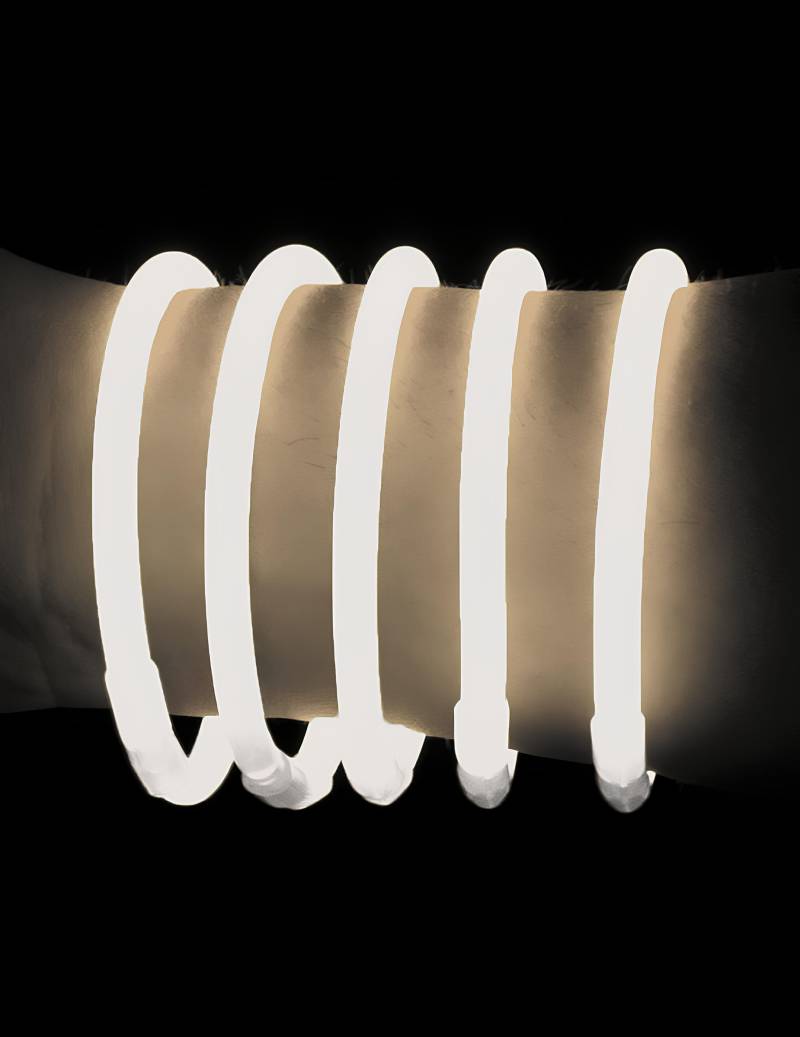 100 Knicklichter Armbänder Weiß für Erwachsene von PARTYPRO