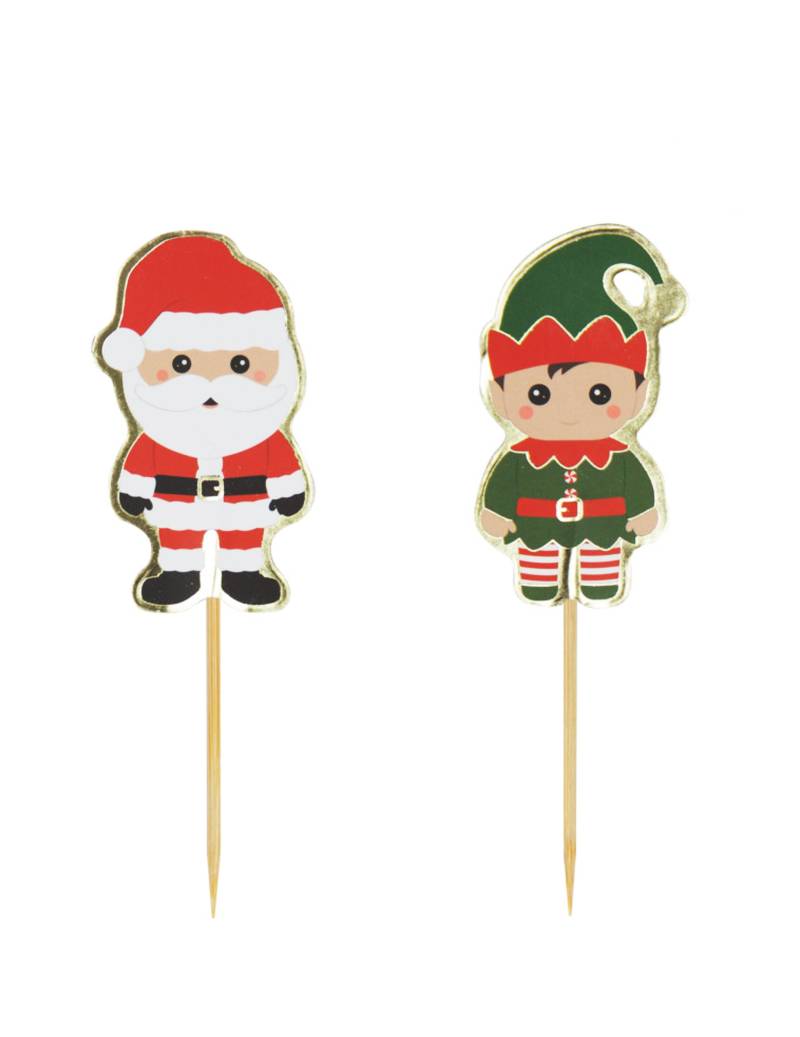 10er Set Weihnachts-Holzspieße Nikolaus + Elf 10cm 10er Set Weihnachts-Holzspieße Nikolaus + Elf 10cm von PARTYPRO