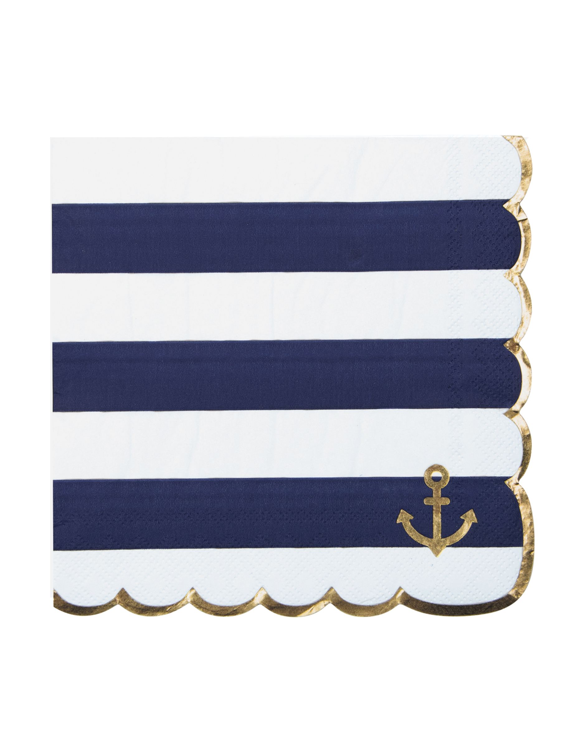16 Papier-Servietten maritim mit Goldrand 33x33cm 16 Papier-Servietten maritim mit Goldrand 33x33cm von PARTYPRO