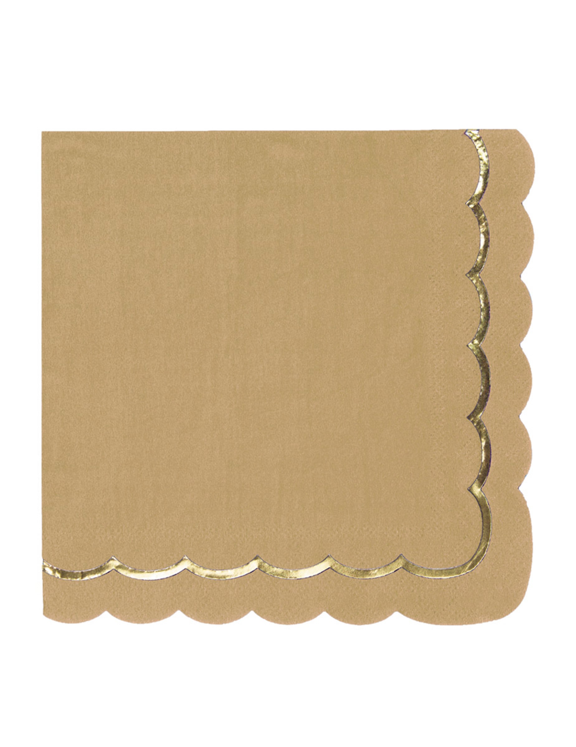 16 Servietten Kraft Gold Gewellt 33x33cm von PARTYPRO