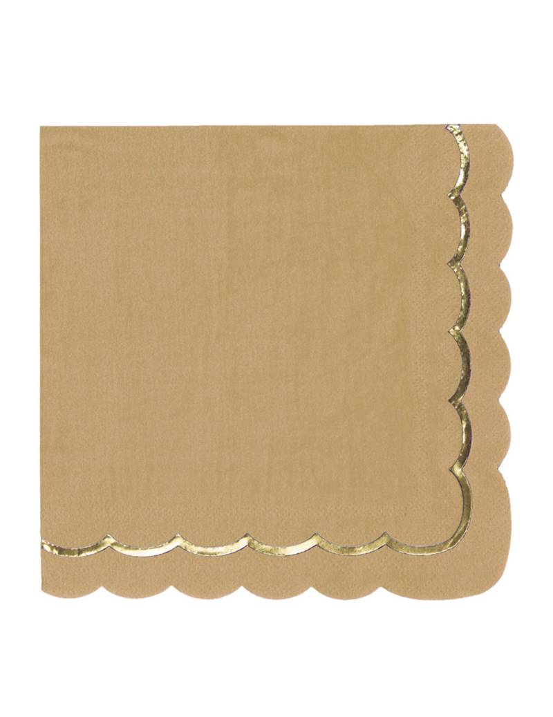 16 Servietten Kraft Gold Gewellt 33x33cm von PARTYPRO