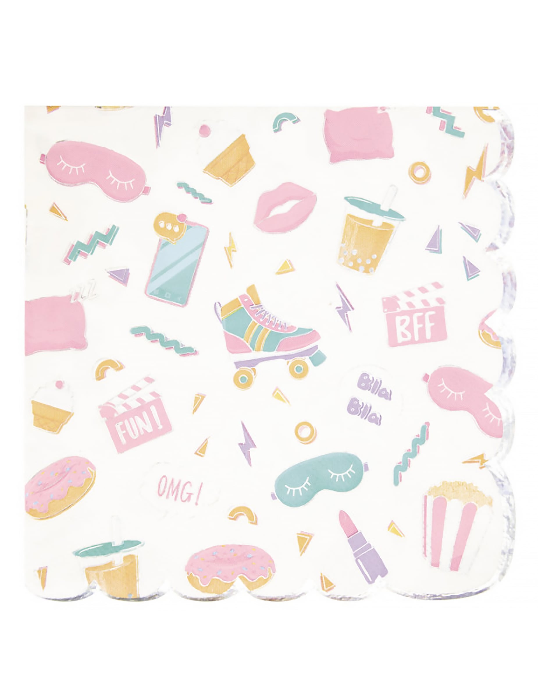 16 Servietten Pyjama Party mit Wellenrand irisierend 33 x 33 cm 16 Servietten Pyjama Party mit Wellenrand irisierend 33 x 33 cm von PARTYPRO
