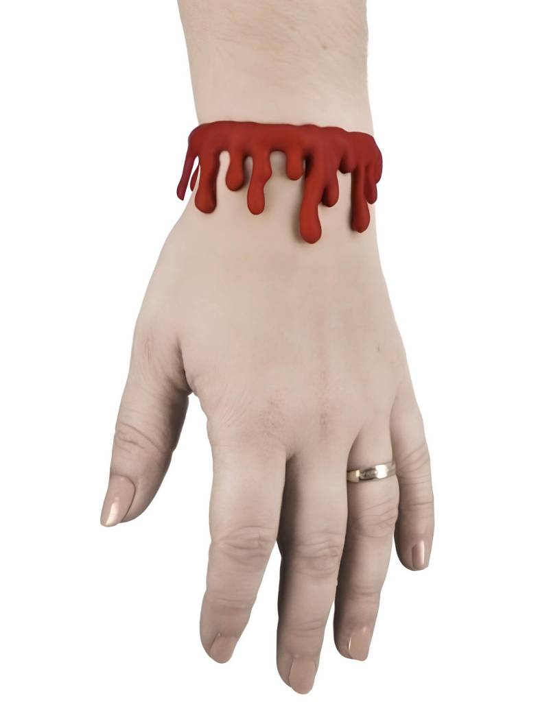 2 Blutige Armbänder mit Kunstblut 2 Blutige Armbänder mit Kunstblut von PARTYPRO